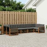 vidaXL Ensemble de canapés d'extérieur 7 pc Naturel et noir