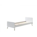Billy Lit blanc satin 90x200cm + Chevet blanc satin