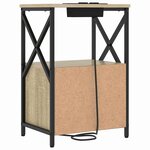 vidaXL Table de nuit avec station de chargement Chêne sonoma