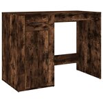 vidaXL Bureau avec armoire chêne fumé bois d'ingénierie