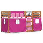 vidaXL Lit superposé sans matelas rose 80x200 cm bois de pin massif