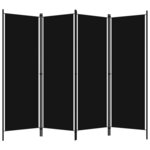 vidaXL Cloison de séparation 4 panneaux Noir 200x180 cm