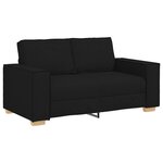 Canapé 3 pièces vidaXL avec coussins en tissu noir