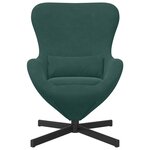 Fauteuil œuf vidaXL en velours vert foncé