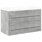 vidaXL Ensemble de meubles de salle de bain 2 Pièces gris béton