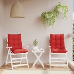 vidaXL Coussins de chaise à dossier bas lot de 2 rouge tissu oxford