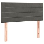 vidaXL Tête de lit à LED Gris foncé 100x5x78/88 cm Velours