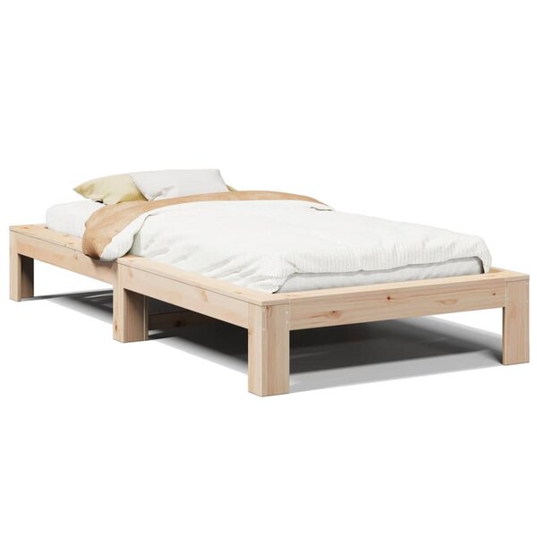 vidaXL Cadre de lit sans matelas 75x190 cm bois de pin massif
