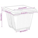 vidaXL Pot de Fleurs Carré 24 Pièces Noir 33 x 33 x 26 cm Plastique