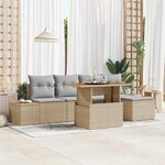 vidaXL Ensemble de salle à manger pour jardin 6 Pièces Beige  Gris