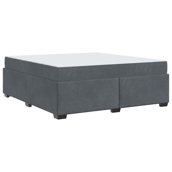 vidaXL Cadre de lit avec matelas Gris foncé 180 x 200 cm Velours