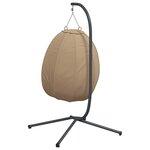 vidaXL Chaise suspendue en forme d'œuf et support taupe tissu et acier
