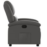 vidaXL Fauteuil inclinable gris cuir véritable