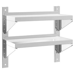 vidaXL Étagère murale 2 niveaux 50x23 5x48 cm argenté acier inoxydable