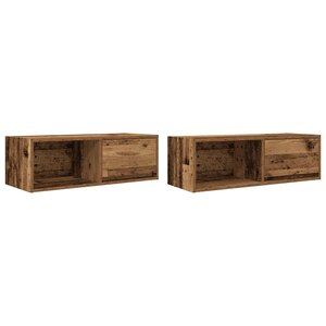 vidaXL Meubles TV 2 Pièces vieux bois 80x31x25 5 cm bois d'ingénierie