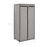 vidaXL 2 Pièces Garde-robes Gris 75x50x160 cm
