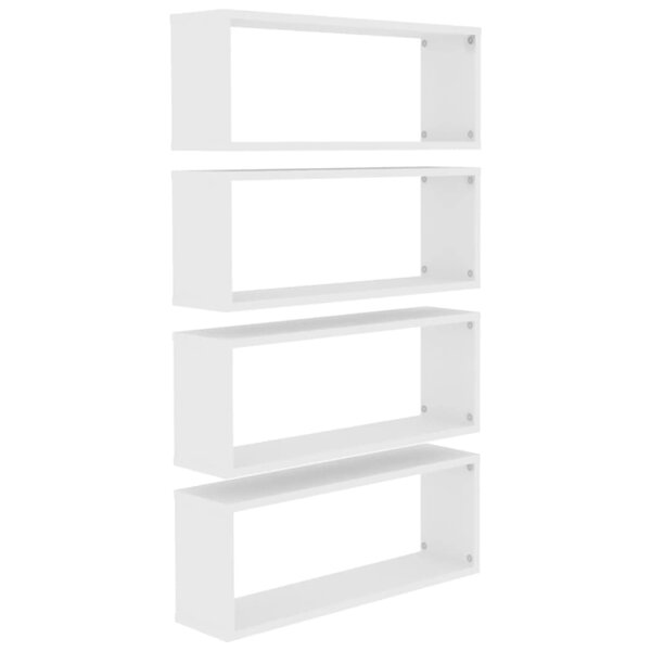 vidaXL Étagères murales cube 4 Pièces Blanc 60x15x23 cm Bois d’ingénierie
