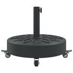 vidaXL Base de parasol avec roues pour mâts Ø38 / 48 mm 27 kg rond