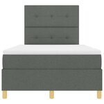 vidaXL Lit à ressorts avec matelas Gris foncé 120 x 200 cm tissu