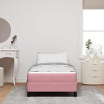 vidaXL Lit à ressorts avec matelas Rose 100 x 200 cm tissu