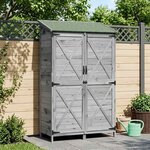 vidaXL Abri de jardin Gris 106 x 56 x 176 5 cm Bois d'ingénierie