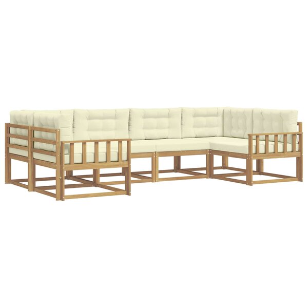vidaXL Ensemble de canapés d'extérieur 6 pc Blanc et crème