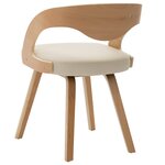vidaXL Chaises à manger lot de 6 crème bois courbé et similicuir