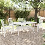 vidaXL Ensemble à manger de jardin 5 Pièces blanc aluminium coulé