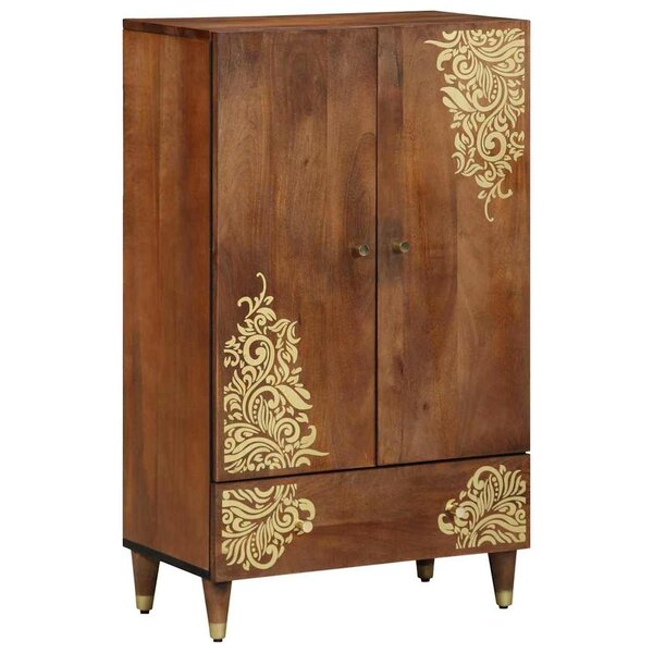 vidaXL Haut Armoire Marron 60 x 33 5 x 100 cm Bois de manguier massif