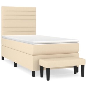 vidaXL Sommier à lattes de lit avec matelas Crème 80x200 cm Tissu