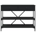 vidaXL Table console avec tiroirs et étagères noir bois d'ingénierie