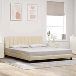 vidaXL Cadre de lit sans matelas Hanko crème 180x200 cm tissu