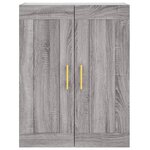 vidaXL Buffet haut Sonoma gris 69 5x34x180 cm Bois d'ingénierie