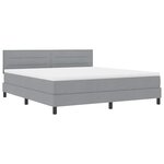 vidaXL Lit à ressorts avec matelas Gris clair 180 x 200 cm tissu