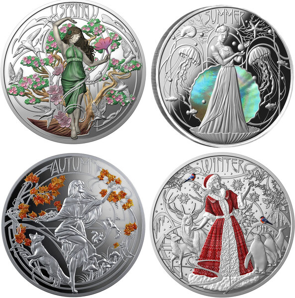 Monnaie THE FOUR SEASONS Set 4x1 Oz Argent 2$ Niue 2026 (PRÉCOMMANDE)