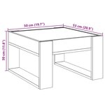 vidaXL Table basse avec LED infini gris béton 50x53x30 cm