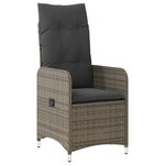 vidaXL Ensemble de bistro de jardin 5 Pièces coussins gris poly rotin