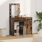 Set de coiffeuse 2 pièces avec LED en chêne fumé en bois composite