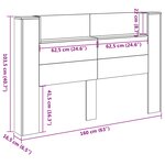vidaXL Cabinet de Tête de Lit avec LED Blanc 160 x 16 5 x 103 5 cm