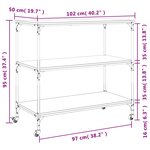 vidaXL Chariot de cuisine sonoma gris 102x50x95 cm bois d'ingénierie