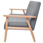 vidaXL Canapé à 3 places Tissu Gris clair