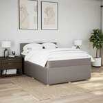 vidaXL Sommier à lattes de lit avec matelas Taupe 140x190 cm Tissu