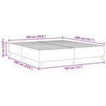 vidaXL Cadre de lit plateforme Gris foncé 180 x 200 cm