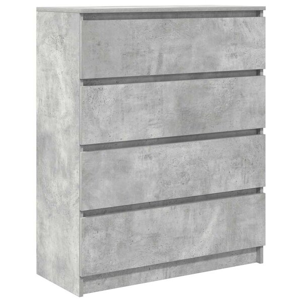vidaXL Buffet gris béton 80x35x99 cm bois d'ingénierie