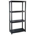 vidaXL Étagère de rangement à 4 niveaux Noir 61x30 5x130 cm Plastique