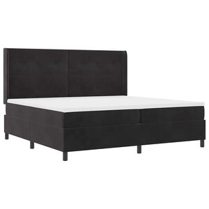 vidaXL Lit à Ressorts avec Matelas LED Noir 200 x 200 cm Velours
