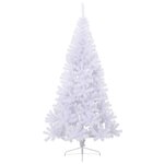 vidaXL Sapin de Noël artificiel moitié avec support blanc 240 cm PVC