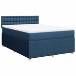 vidaXL Sommier à lattes de lit avec matelas Bleu 140x200 cm Tissu
