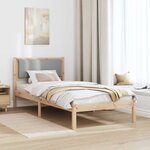 vidaXL Cadre de lit Gris clair 100 x 200 cm Pin massif