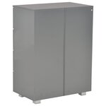 vidaXL Buffet Gris brillant 60x35x80 cm Bois d'ingénierie